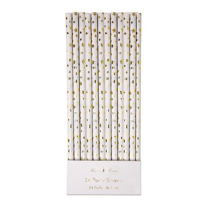 Gold Foil Star Straws