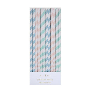 Pastel Stripes Party Straws