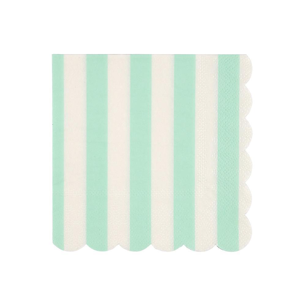 Mint Striped Small Napkins