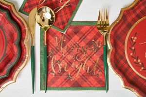 Emerald & Gold Bella Assorted Plastic Cutlery/24PC