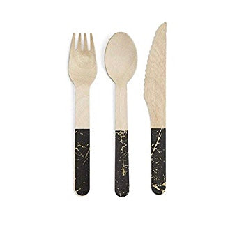 Gold Speckle Disposable Flatware