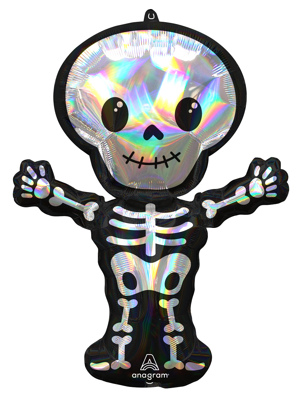 Iridescent Smiley Skeleton Balloon