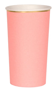 Neon Coral Highball Cups