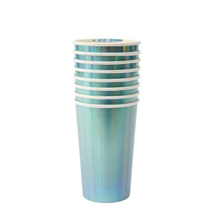 Holographic Blue Highball Cups