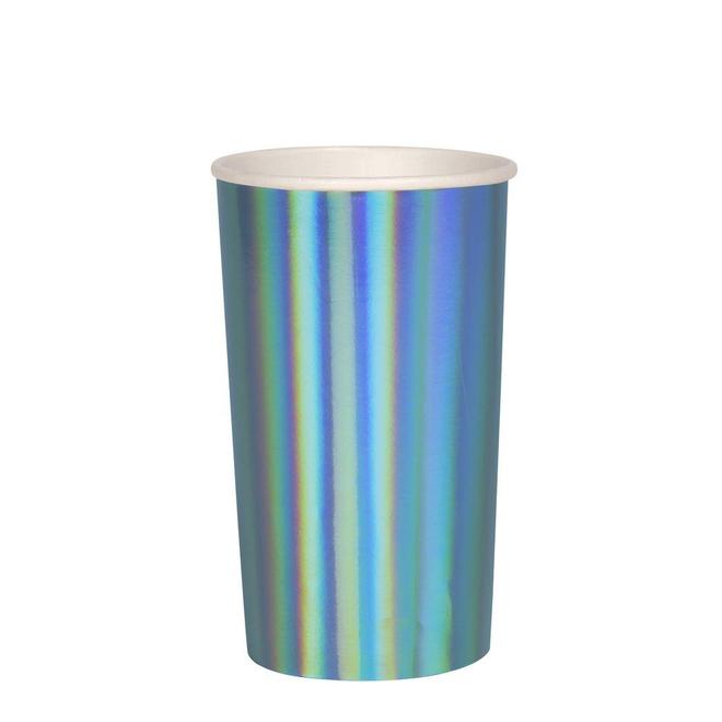 Holographic Blue Highball Cups