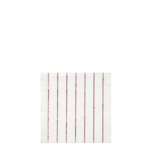 Metallic Pink Stripe Small Napkins