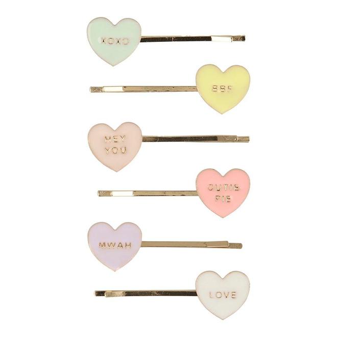 Love Hearts Enamel Hair Slides