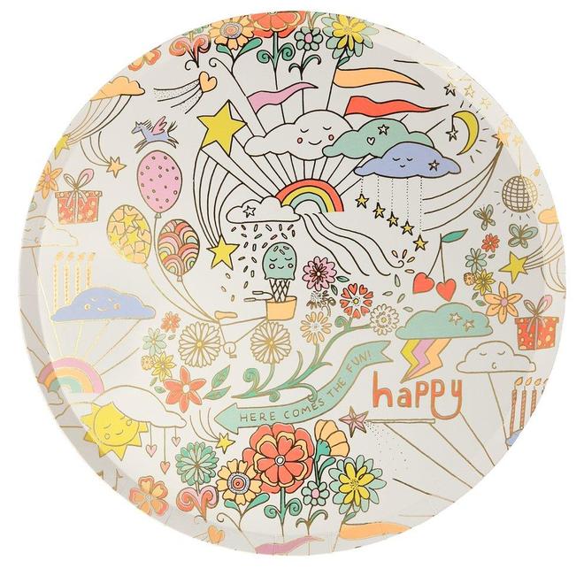 Happy Doodle Dinner Plates