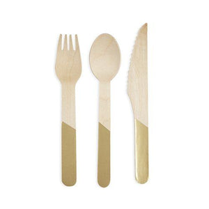 Gold Wooden Cutlery