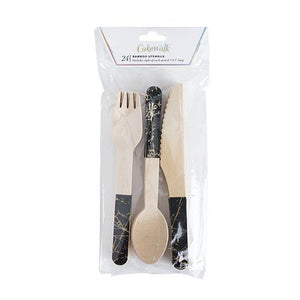 Gold Speckle Disposable Flatware