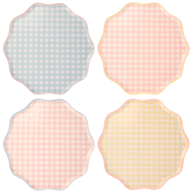 Gingham Dinner Plates