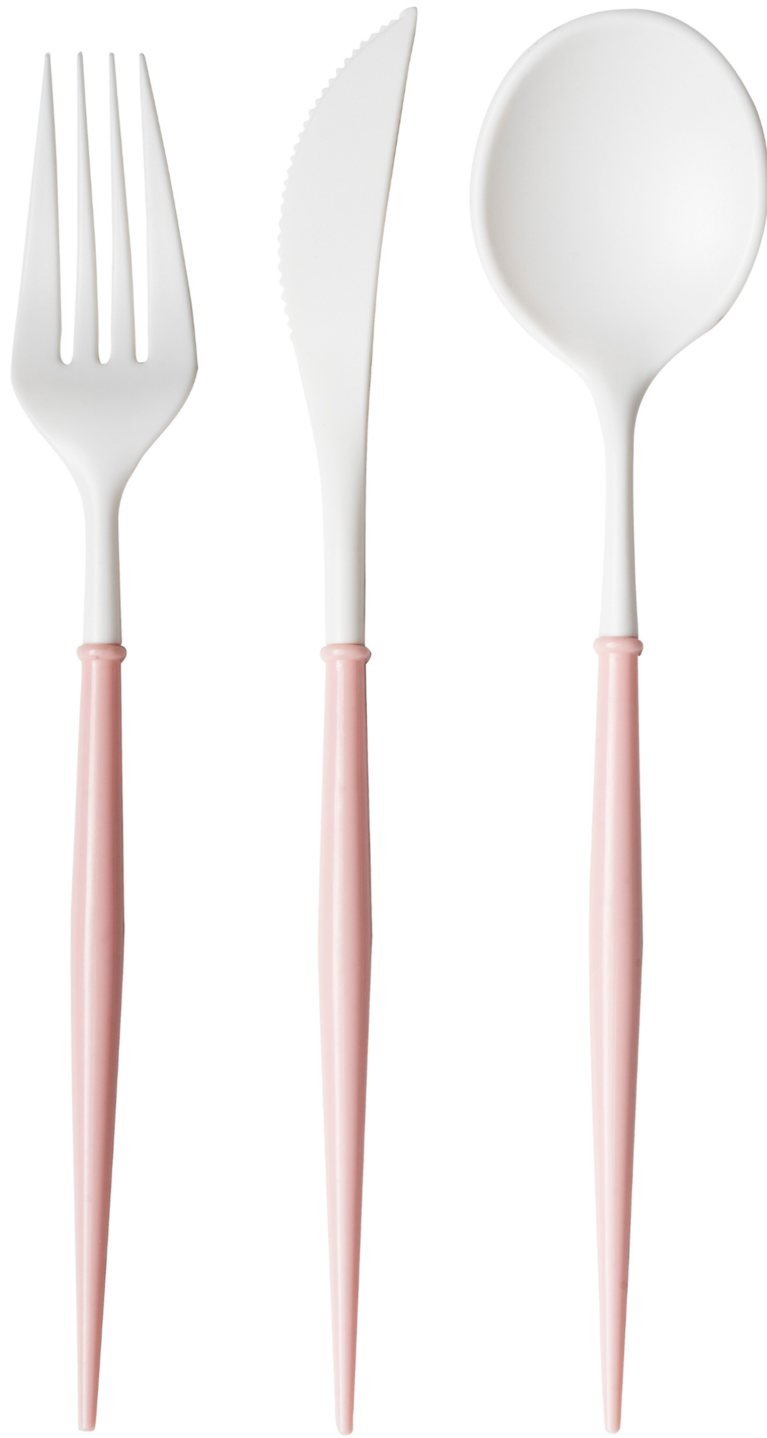 Blush & White Assorted Plastic Cutlery/24PC