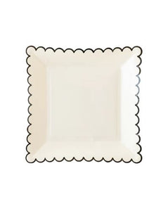 Ephemera Halloween White with Black Edge Scallop Plate