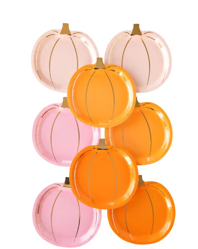 Happy Haunting Modern Pumpkin Plate Set