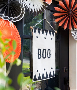 Vintage Halloween Boo Canvas Banner