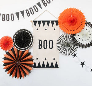 Vintage Halloween Boo Canvas Banner