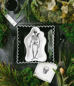 Ephemera Halloween Black Ticking Fringe Napkins