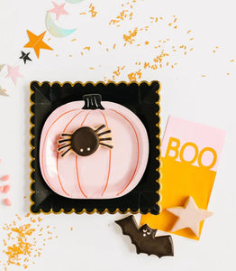 Pink Pumpkin Shaped 7" Paper Plates