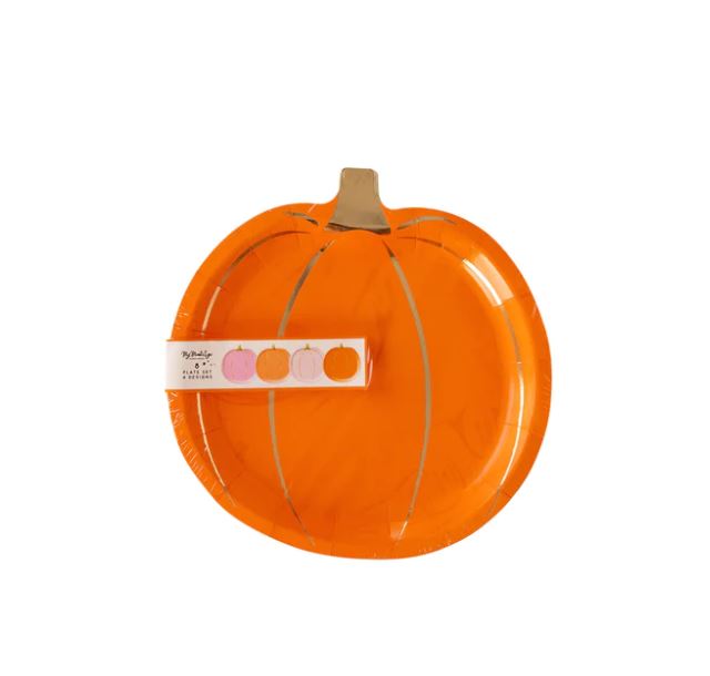 Happy Haunting Modern Pumpkin Plate Set