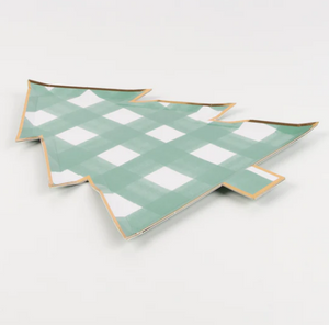 Green Gingham Tree Plates