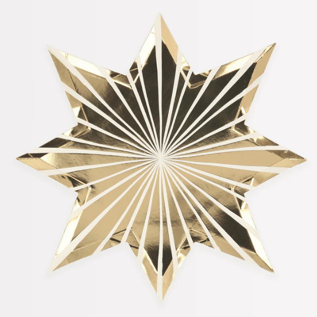 Gold Stripe Star Plates