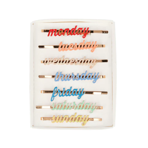 Enamel Week Day Hair Slides