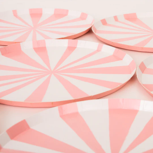 Pink Stripe Side Plates