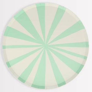 Mint Stripe Dinner Plates