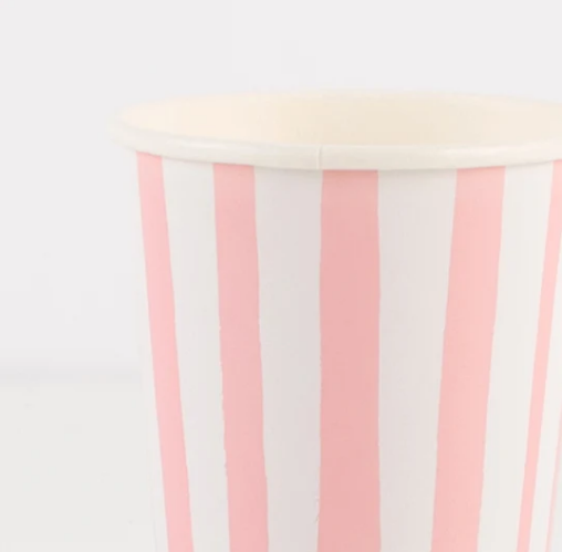 Pink Stripe Cups