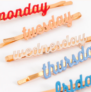 Enamel Week Day Hair Slides