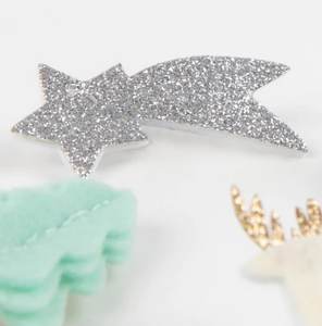 Felt & Glitter Icon Hair Clips (x 4)