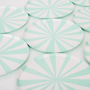 Mint Stripe Side Plates