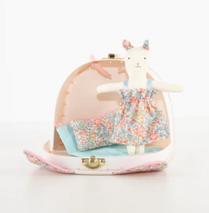 Floral Kitty Mini Suitcase Doll