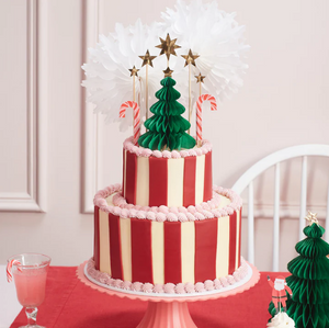 Christmas Honeycomb Cake Topper Set (x 10)