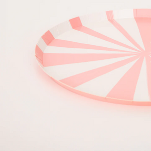 Pink Stripe Dinner Plates