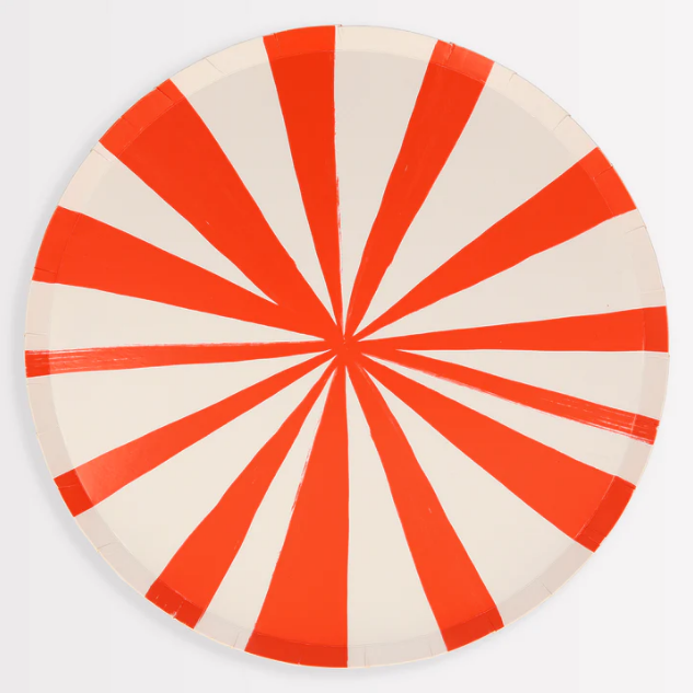 Red Stripe Dinner Plates