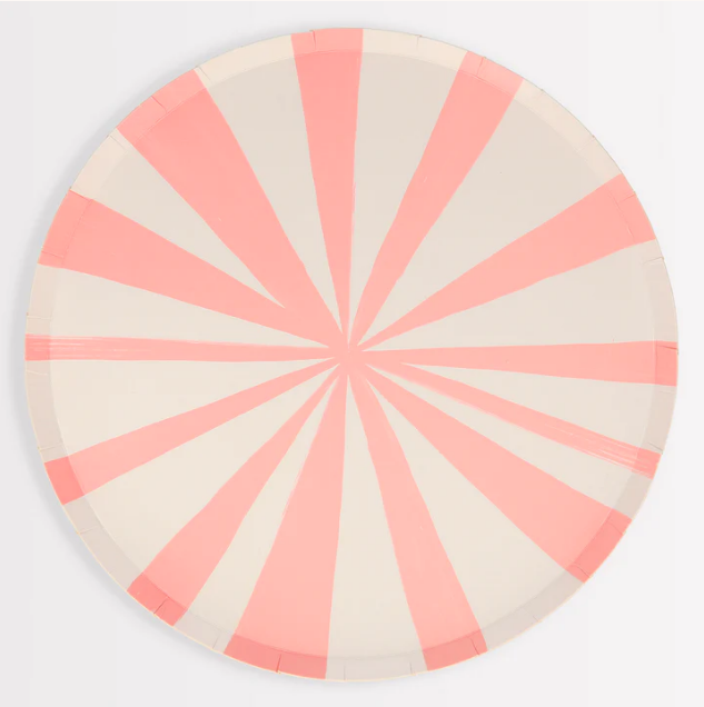 Pink Stripe Dinner Plates