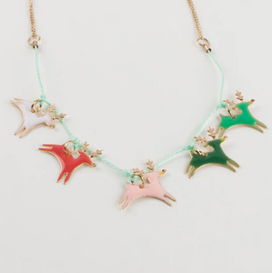 Reindeer Enamel Necklace