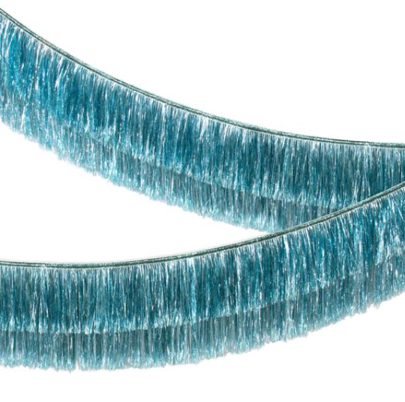 Blue Tinsel Fringe Garland