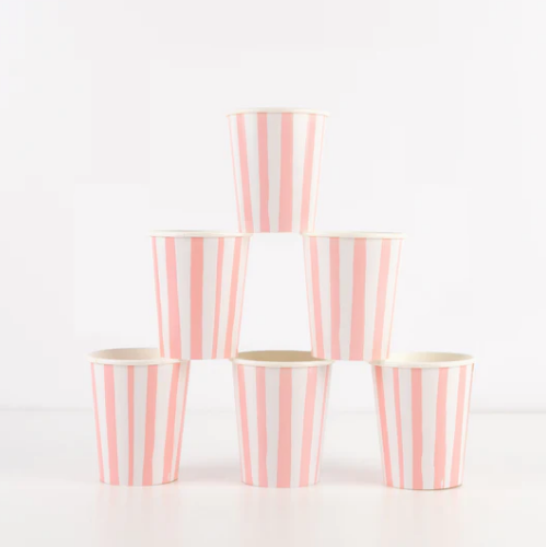 Pink Stripe Cups