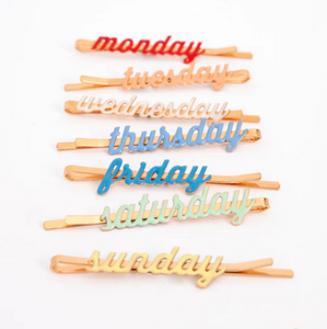 Enamel Week Day Hair Slides