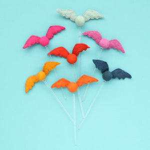 Felt Bat Drink Stirrers - Halloween Cocktail Stirrer Set