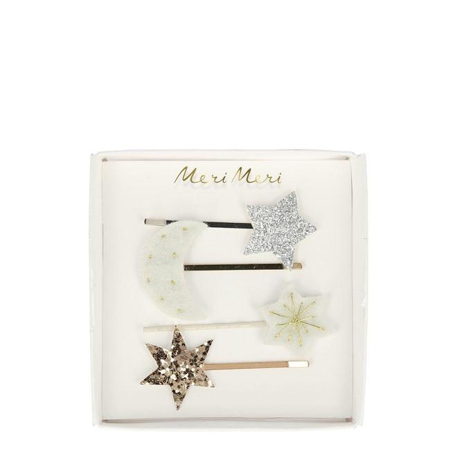 Moon & Star Hair Slides (set of 4)