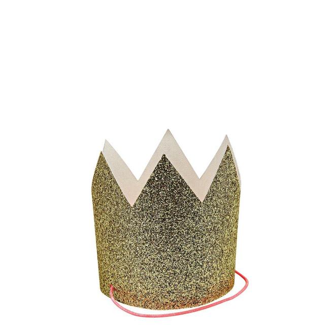 Mini Gold Glitter Crowns