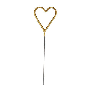 Gold Sparkler Heart Candle