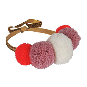 Pink Pompom Crown