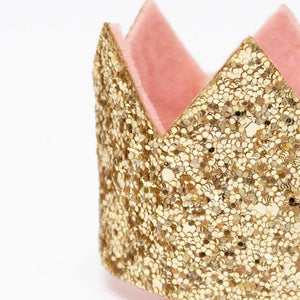 Mini Gold Glitter Crown Hair Clip