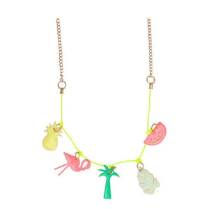 Tropical Enamel Charm Necklace