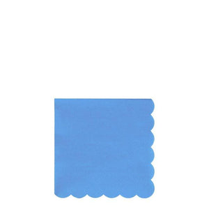 Bright Blue Scallop Edge Small Napkins