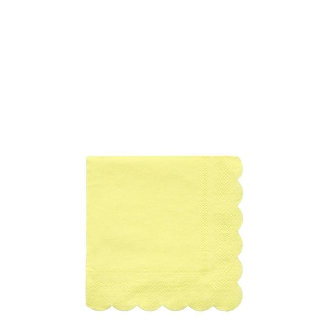 Pale Yellow Scallop Edge Small Napkins